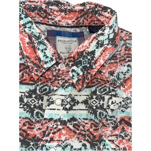 Panhandle Rough‎ Stock Pearl Snap Long Sleeve Western Shirt,  Flip Cuff, 2XL